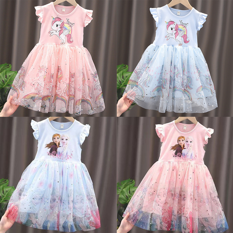 Baby Clothing 1 Year Old - 2024 New Unicorn Summer Princess Dresses