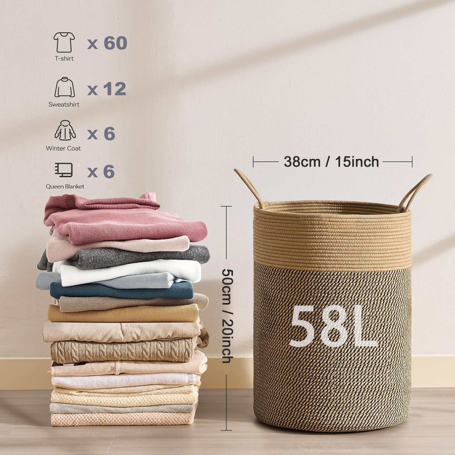 Large Storage Basket Tall Wove - Baby Clothing Hamper recensie en prijs