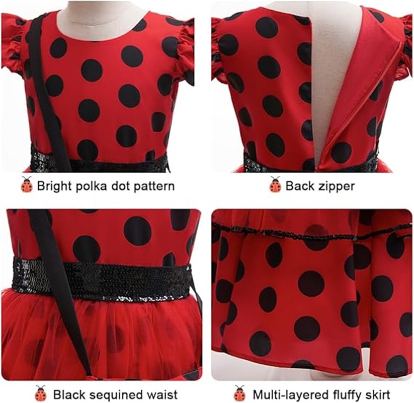 Girls Cosplay Costume Polka Do - Baby Clothing Size recensie en prijs